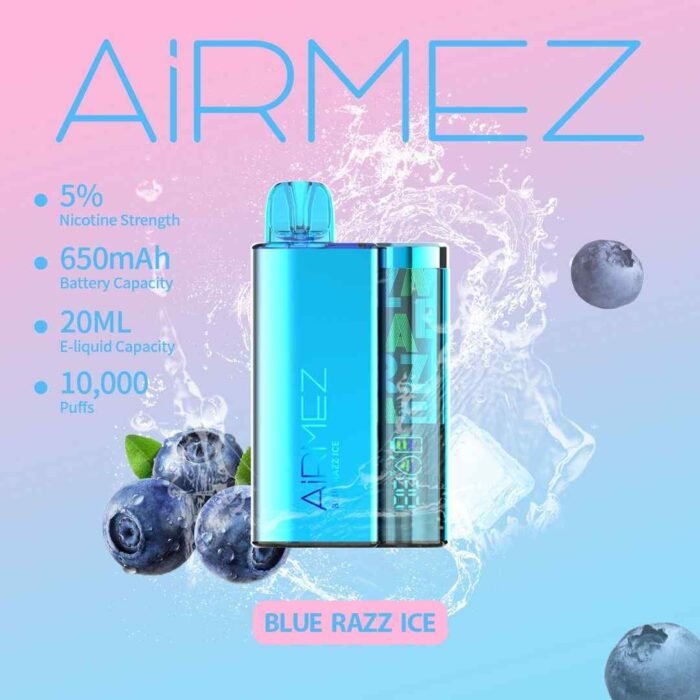 BLUE RAZZ ICE AIRMEZ 10000 Puffs Disposable Vape in Dubai