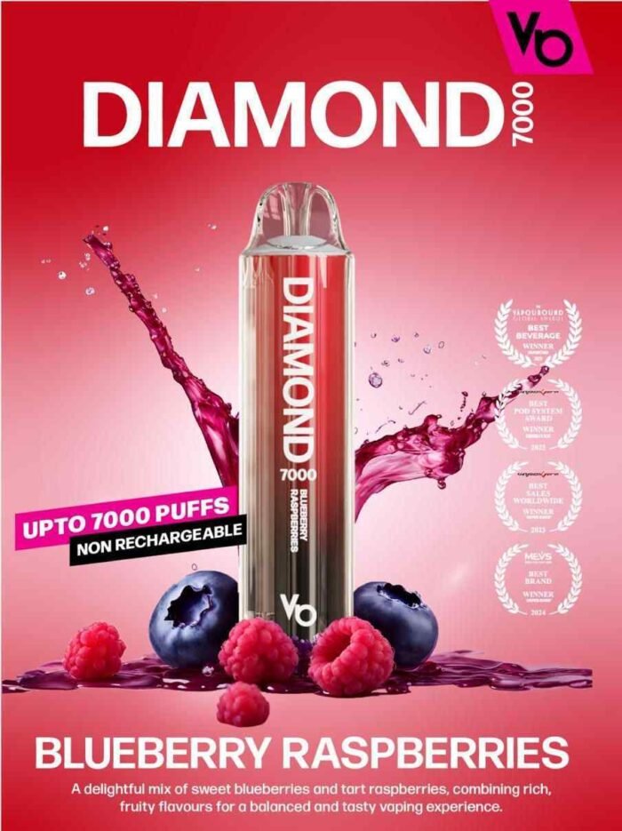 BLUEBERRY RASPBERRIES vapes bars diamond 7000 in Dubai