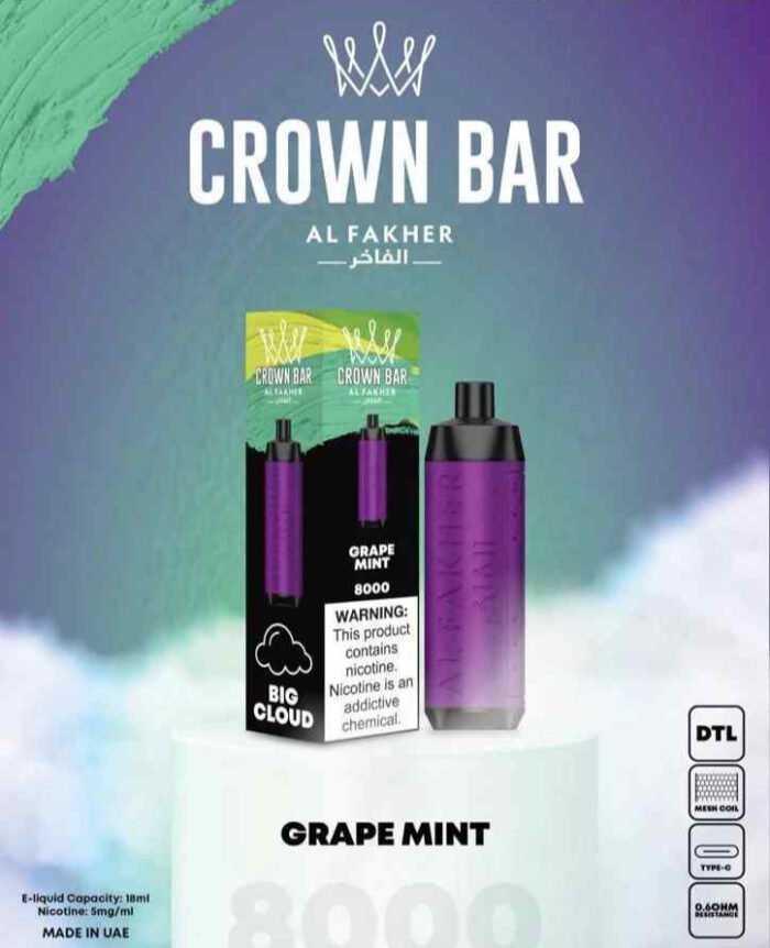 GRAPE MINT crown bar 8000 puffs