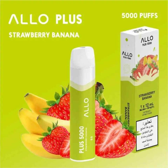 STRAWBERRY BANANA ALLO Plus 5000Puffs 50mg Disposable Vape in Dubai