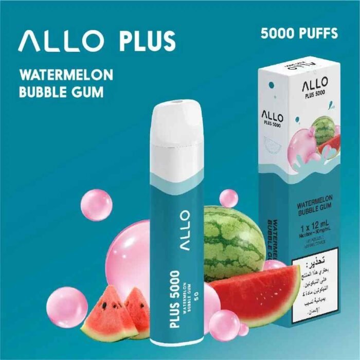 WATERMELON BUBBLE GUM ALLO Plus 5000Puffs 50mg Disposable Vape in Dubai