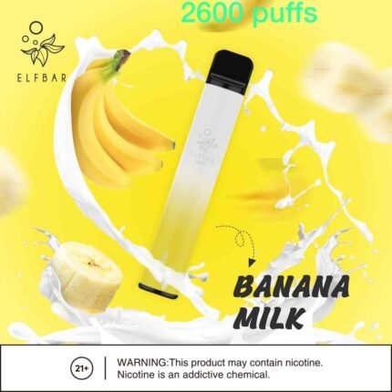 ELFBAR 2600 Puffs vape price Dubai BANANA MILK