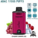 ABAC 17000 Puffs Dual Mesh 5% Nicotine Disposable Vape Price in Dubai Cherry Grape Ice