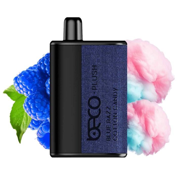 BECO Plush 8000 Puffs 50Mg Disposable Vape Price in Dubai Blue Razz Cotton Candy