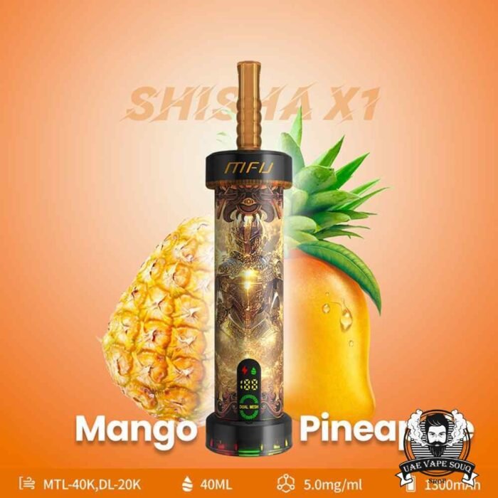 MFU Shisha X1 40000 Puffs Salt Nicotine 5mg Disposable Vape in Dubai Lemon Lime