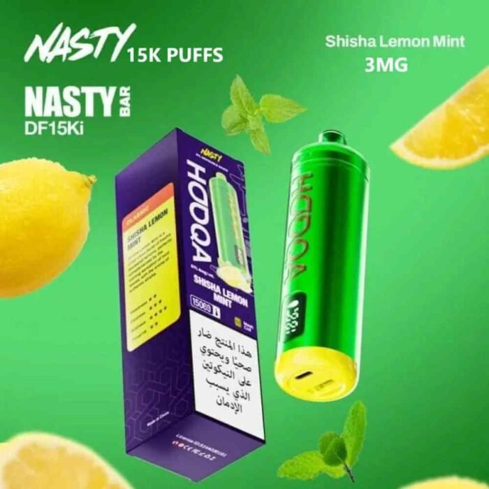 NASTY BAR Hooqa DF15Ki 15000 Puffs Price in Dubai SHISHA LEMON MINT