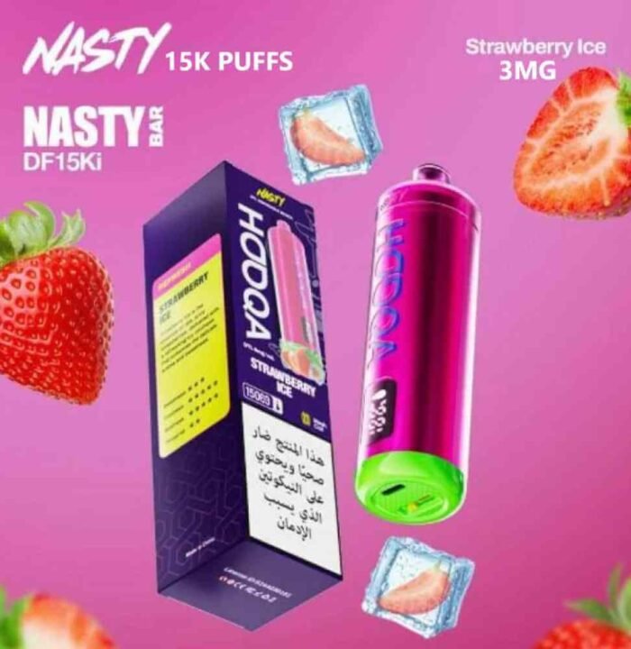 NASTY BAR Hooqa DF15Ki 15000 Puffs Price in Dubai STRAWBERRY ICE