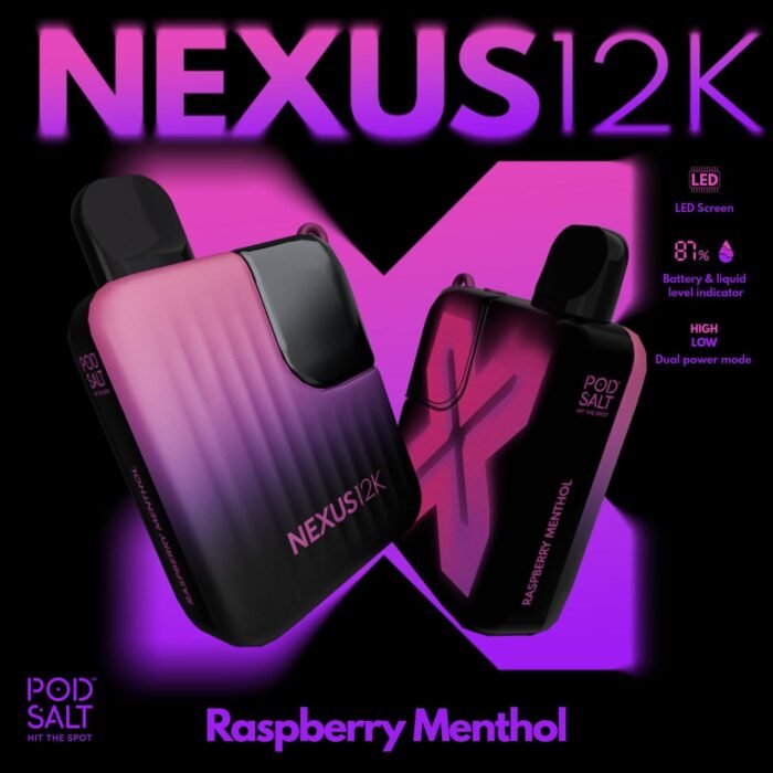 POD SALT Nexus 12000 Puffs Price in Dubai RASPBERRY MENTHOL