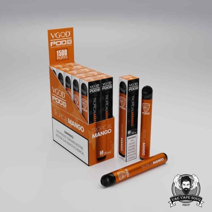 VGOD POD 1K 1500 Puffs 50mg Disposable Vape Price in Dubai Tropical Mango