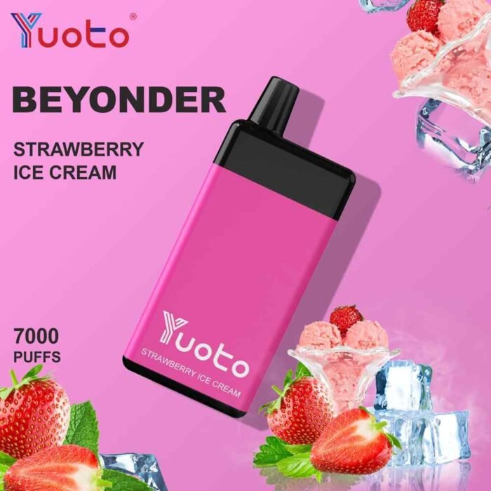 YUOTO Beyonder 7000 Puffs Disposable Vape Price in Dubai strawberry ice cream