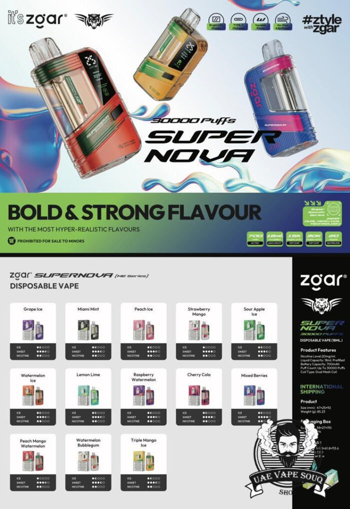 ZGAR Supernova 30000 Puffs Disposable Vape in UAE