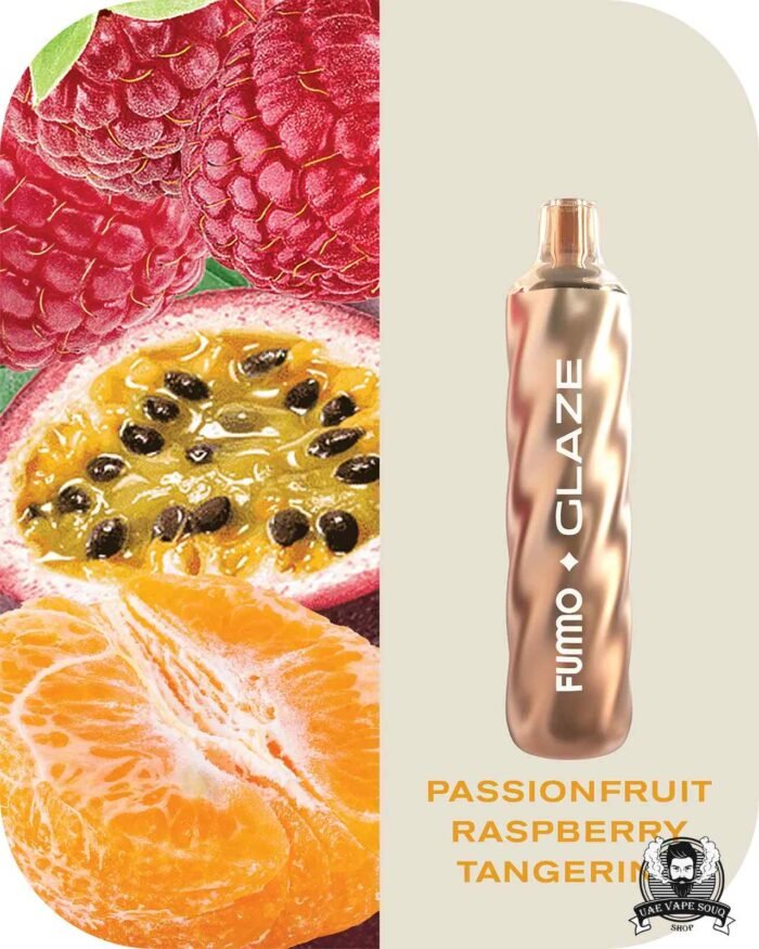 FUMMO Glaze 4500 Puffs 20MG Disposable Vape Price in Dubai Passionfruit Raspberry Tangerine